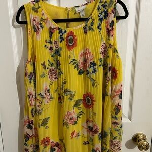 Ava & Viv Yellow Floral Blouse